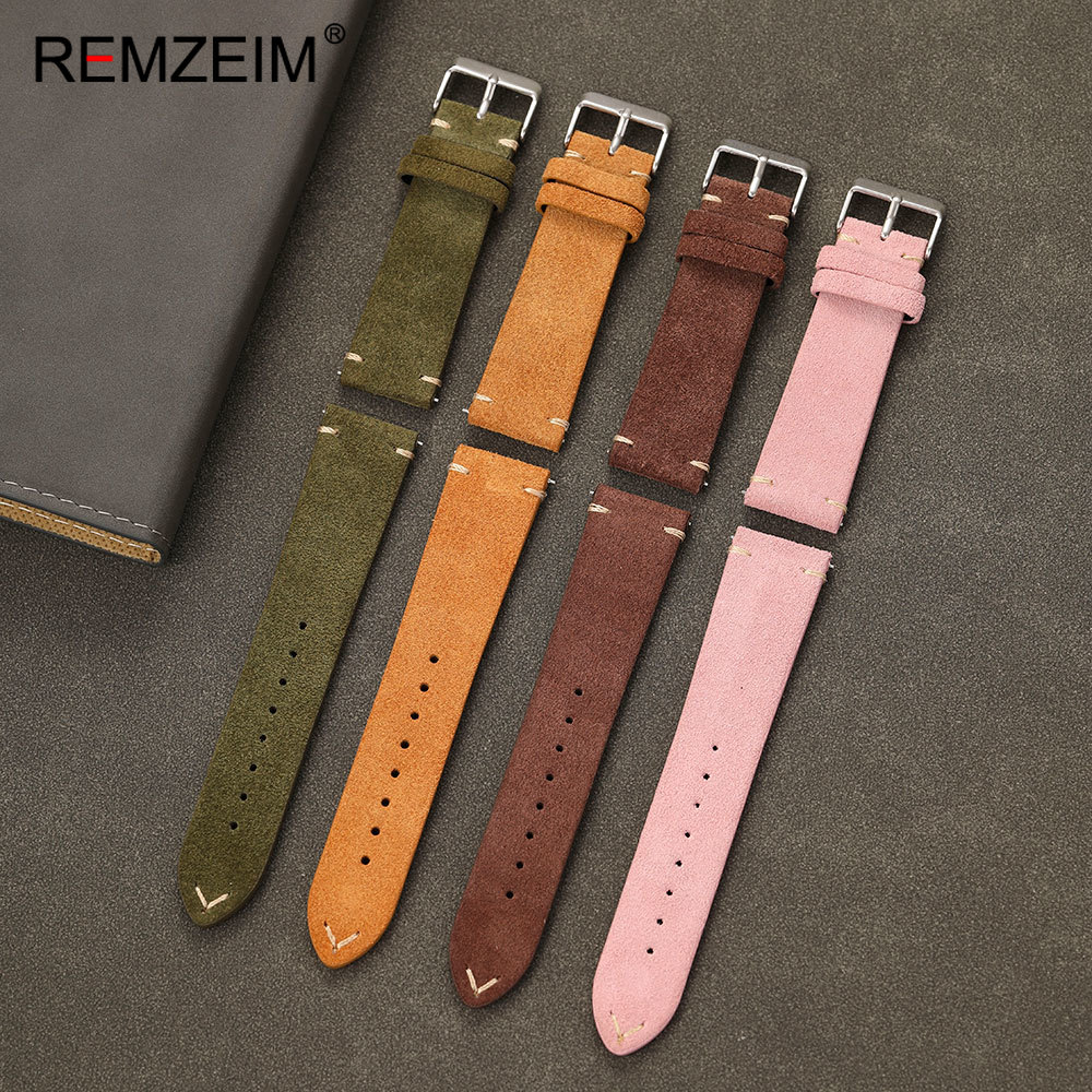 Suede Strap Watch - 유니섹스 스웨이드 가죽 시계줄 18mm 20mm