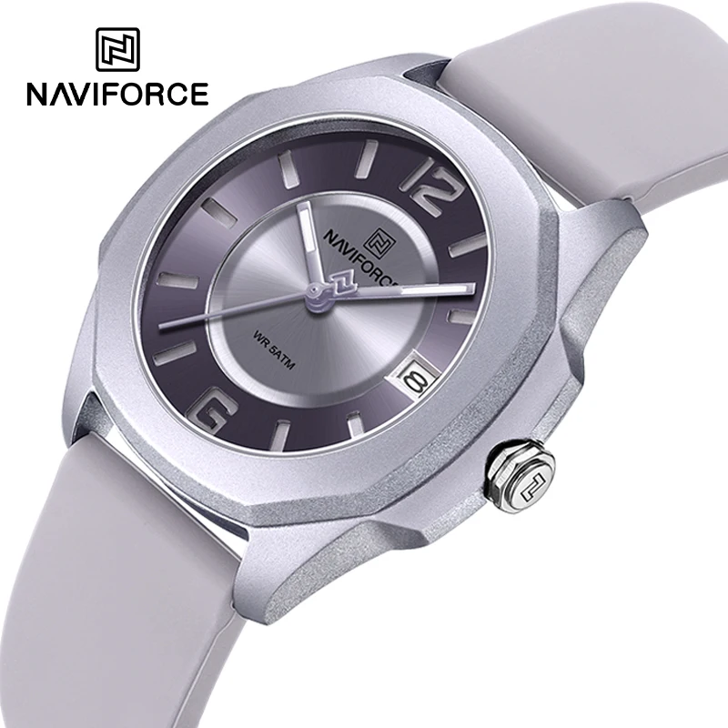 Silicone Band Women - NAVIFORCE 여성용 7107 시계, 우아한 여성용