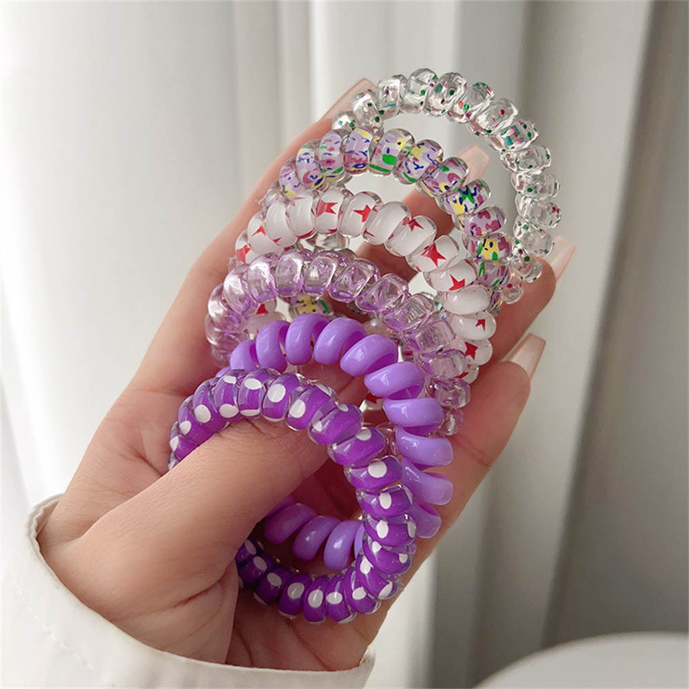 6pcs 달콤한 귀여운 다채로운 나선형 헤어 넥타이 수 - Silicone Band Women 리뷰 및 가격