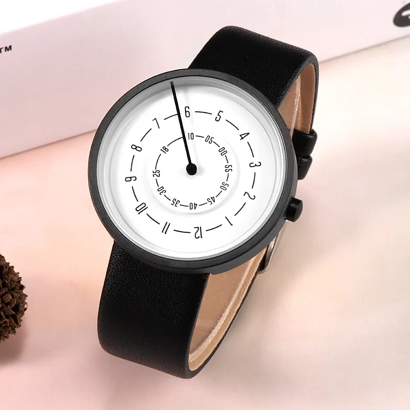 2020 크리 에이 티브 시계 패션 간단한 남자 시계  - Leather Watch Band Men 리뷰 및 가격