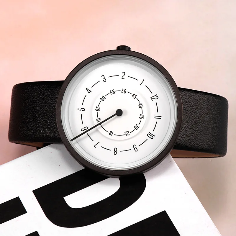 2020 크리 에이 티브 시계 패션 간단한 남자 시계  - Leather Watch Band Men 리뷰 및 가격