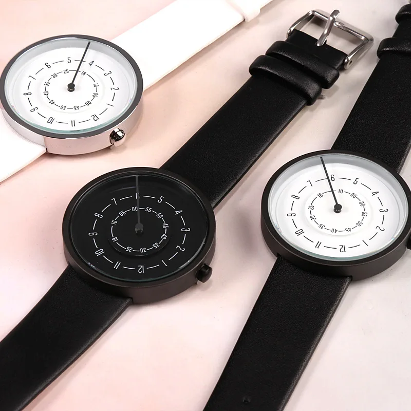 2020 크리 에이 티브 시계 패션 간단한 남자 시계  - Leather Watch Band Men 리뷰 및 가격