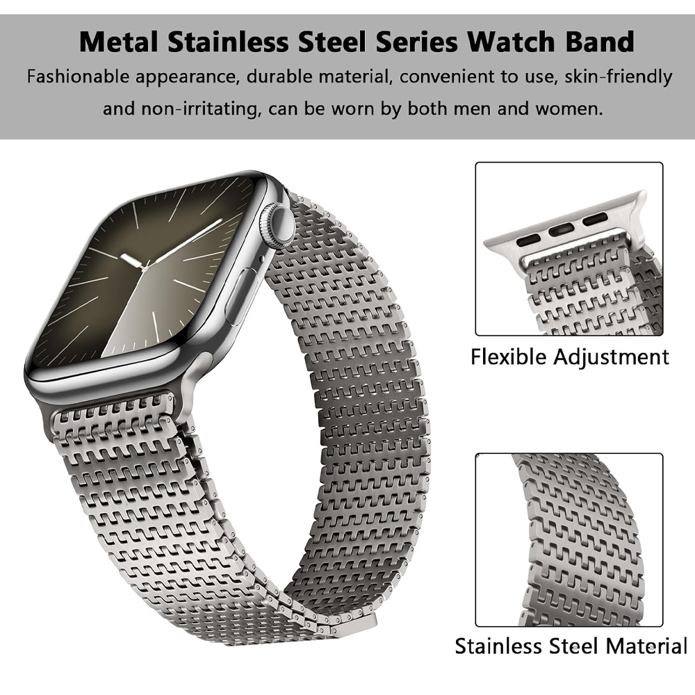 Apple Watch 밴드 용 티타늄 루프 스트랩 46 - Milanese Loop Magnetic 리뷰 및 가격