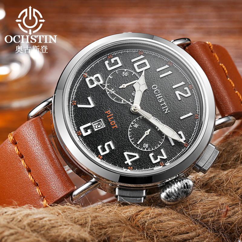 OCHSTIN 정품 가죽 스트랩 남성 쿼츠 손목시계 남 - Leather Watch Band Men 리뷰 및 가격